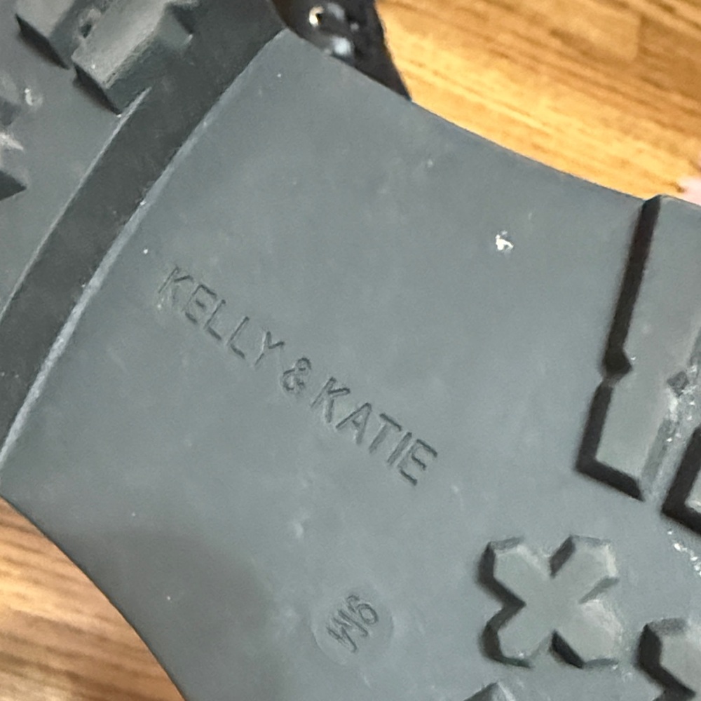 Kelly & Katie Black Women's Combat Boots - Picture 2 of 7